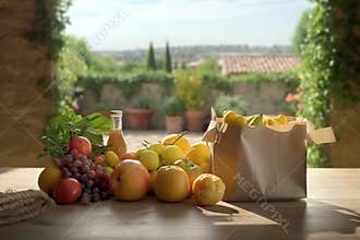 farm products on the table. ecologically healthy food