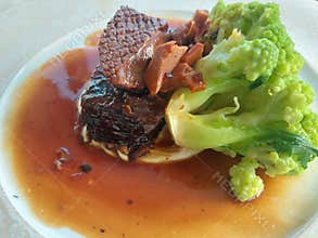 Fine dining Foie Gras on roasted rib