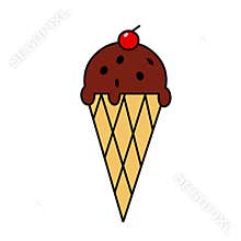 Cone icecream clipart vector