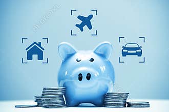 Dreams and idea for savings. Save money for a trip, a new car or real estate
