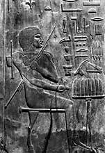 wooden panel depicting hesira, a high official of the third dynasty, in egypt