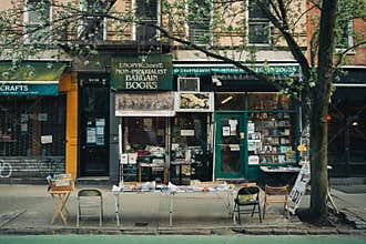 Unoppressive Non-Imperialist Bargain Books vintage sign, Manhattan, New York