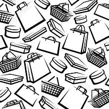 Shopping bag background. Shopping bag icons. Vector