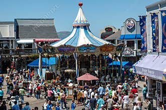 Rush hour at fishermans wharf in San Francisco