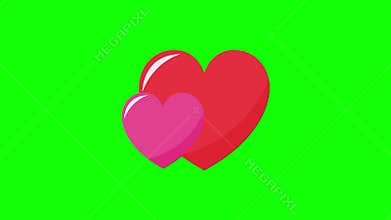 red love or heart pop up icon Animation.Heart Beat Concept for valentine\'s day and mother\'s day. Love and feelings.