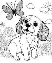 Sweet dog with big eyes and a playful expression, Coloring Page for dog lovers