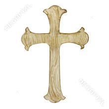 Watercolor cross, Easter religious symbol
