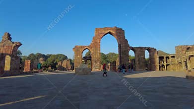 Quwwat-ul-Islam mosque at qutub complex ,Delhi ,India