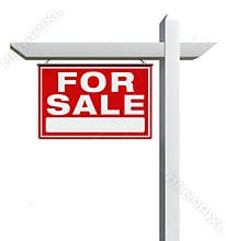 For Sale Real Estate Sign Isolated on a White Background with Transparent PNG Option.