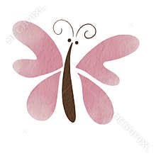 Abstract pink butterfly illustration for decoration on nature garden.