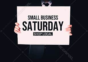 Small Business Saturday sober wallpaper with typography inside the box. Small business Saturday falls in the last