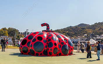Public outdoor sculpture on Naoshima Art Island in Kagawa, Japan