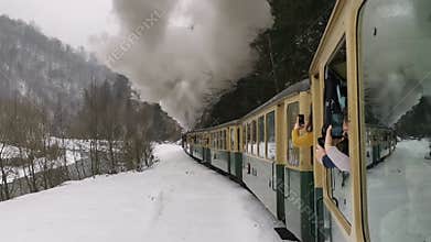 Mocanita old train on the Vaserului Valley, Maramures, Romania