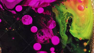 Ink water multicolor oil bubbles