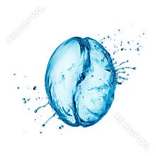 Coffee bean water splash