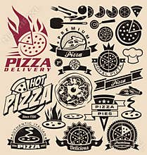 Pizza icons and labels