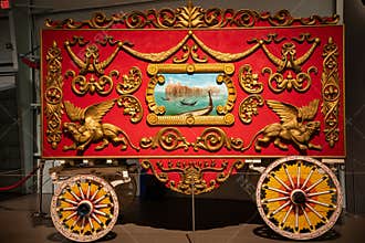 Colorful carriage in Curcus museum - part of The John and Mable Ringling Museum of Art in Sarasota, Florida