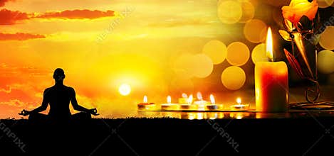 Meditation with candles