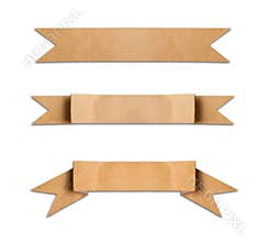 Old paper use as lebel banner on white background