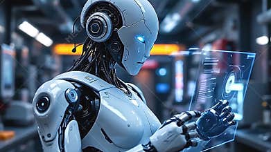 angstrom modern android automaton with ideal mechanical design, Generative AI
