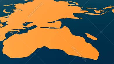 A 3D animation of world map