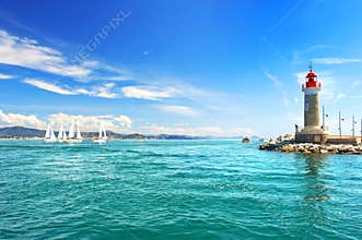 Lighthouse of St. Tropez. mediterranean landscape