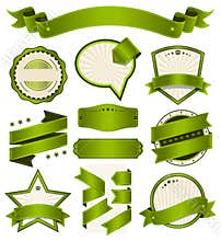 Retro Vintage Badge, Label and Banner Set