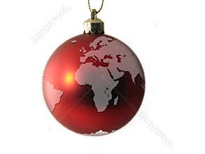 Christmas Ball - World Globe Europe and Africa