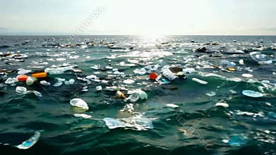 The presence of plastic waste in the ocean is a serious environmental problem.