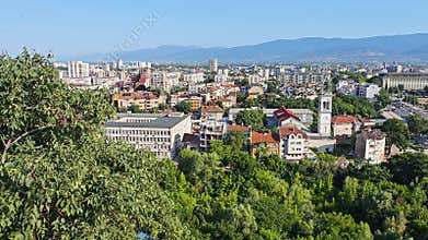 Panorama of city of Plovdiv, Bulgaria