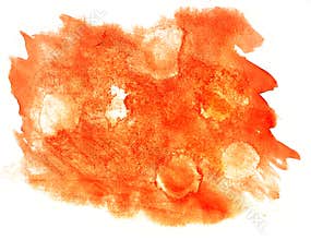 Splash paint orange blot watercolour color water ink isolated wa