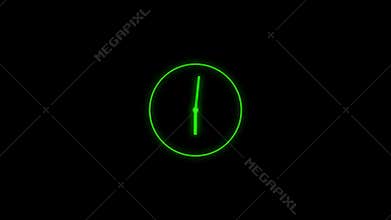 Clock animation in 12 hour loop animation. alarm clock icon concept