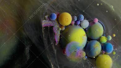 Acrylic blot smoke fluid spot ink bubble water