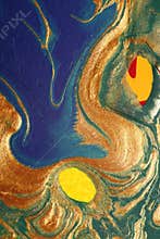 Abstract gold hand painting
