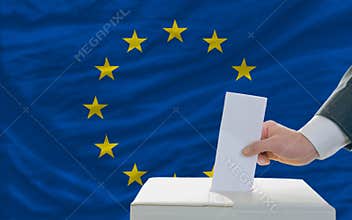 Man voting on elections in europe