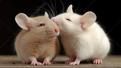 Adorable Mice Sharing a Moment. Animation