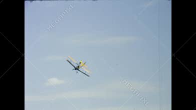 Wing walking aerobatics in uk airshow 1970s vintage footage