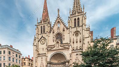 Hyperlapse of the Church of Saint-Nizier in the Presqu'ile district of Lyon, France.