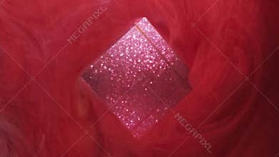 Sparkling geometric smooth paint wave smoke glow