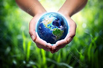Earth in hands - environment concept