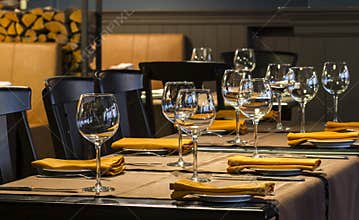Fine restaurant dinner table place setting