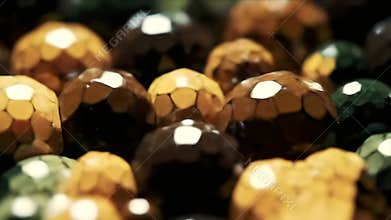 Abstract Spheres: Dynamic Reflections & Geometric Patterns in Motion - Visual Art