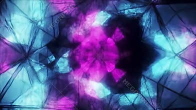 Abstract Geometric Shapes: Dynamic Purple and Blue Light Show