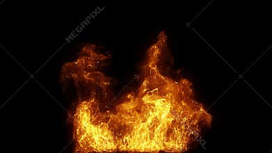 Fiery Flames Particles Isolated on Background