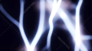 Ethereal Blue and White Light Streaks Dance in Abstract Motion, Creating a Mesmerizing Visual Symphony