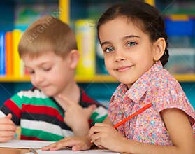 Cute children study at daycare