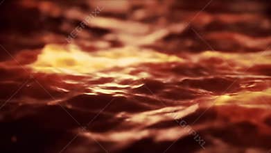 Fiery Lava Flowing and Bubbling with Intense Heat and Light, Abstract Volcanic Motion