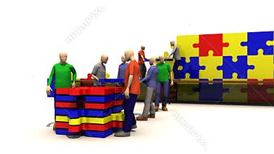 Animation showing the concept of teamwork