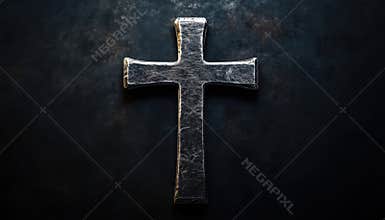 Black Religion Symbol: Christian Cross. A Christian Cross That Is A Symbol Of The Religion, Christianity, Often Depicted In Black.