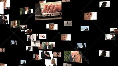 Collage of footage of business people